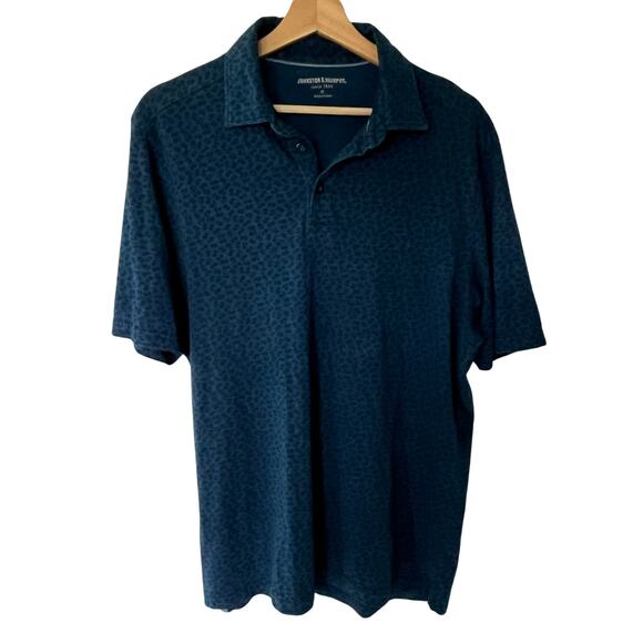 Johnston & Murphy - LOT OF 2 - Mens Sz M Knit Polos - Blue Patterned and Striped - Picture 3 of 8